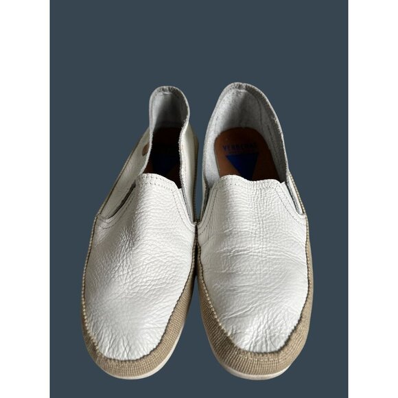 Verbenas Womens White Leather Slip-On Loafers Comfort Shoes Soft Made In Spain S - Picture 2 of 12